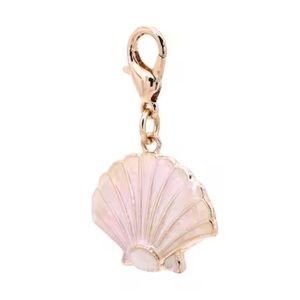 Pink White Gold Shell Charm